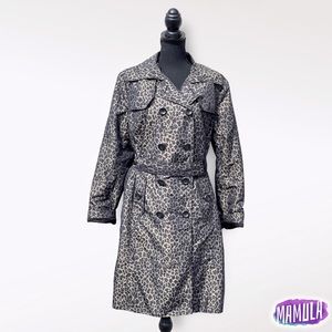 London Fog Animal Print Trench Coat (Size M)